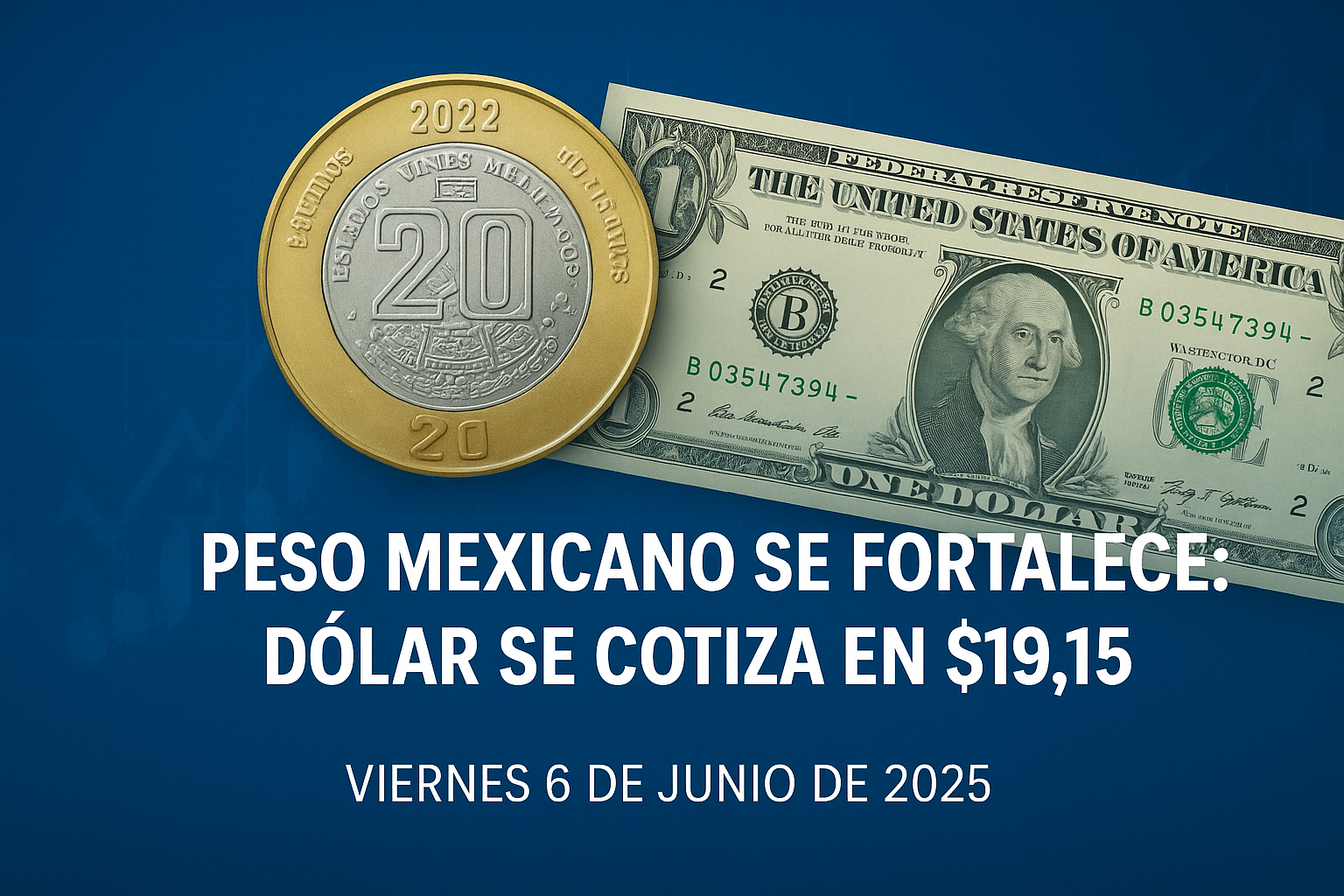 Peso mexicano se fortalece: Dólar se cotiza en .15 este viernes 6 de junio de 2025 Peso mexicano se fortalece: Dólar se cotiza en .15 este viernes 6 de junio de 2025