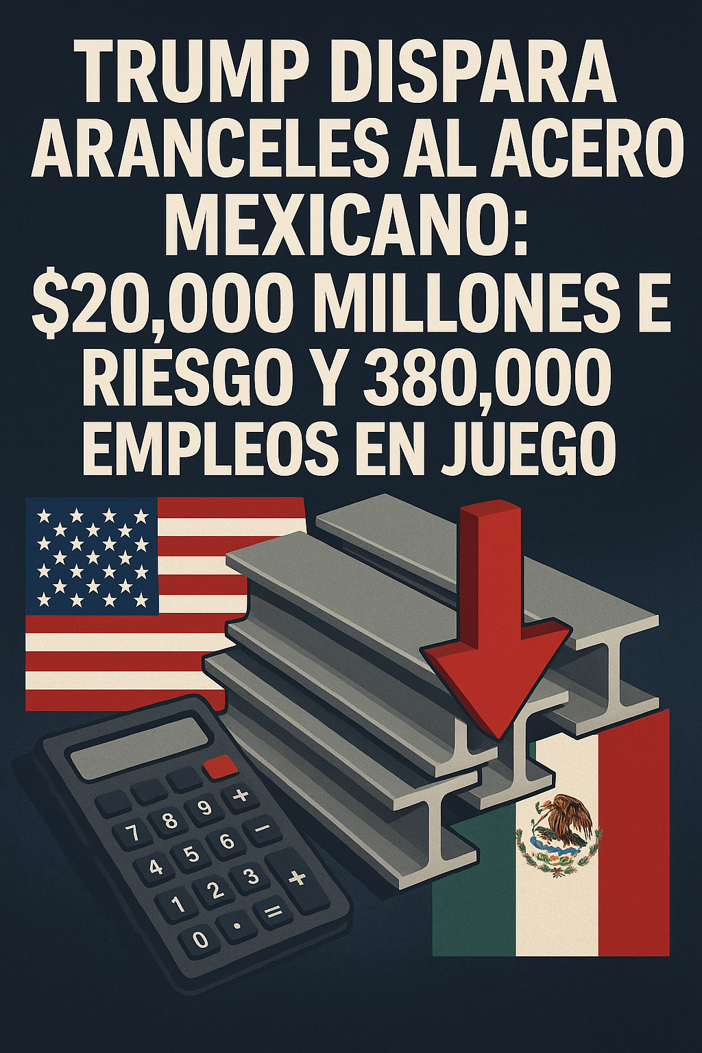 Trump dispara aranceles al acero mexicano: ,000 millones en riesgo y 380,000 empleos en juego