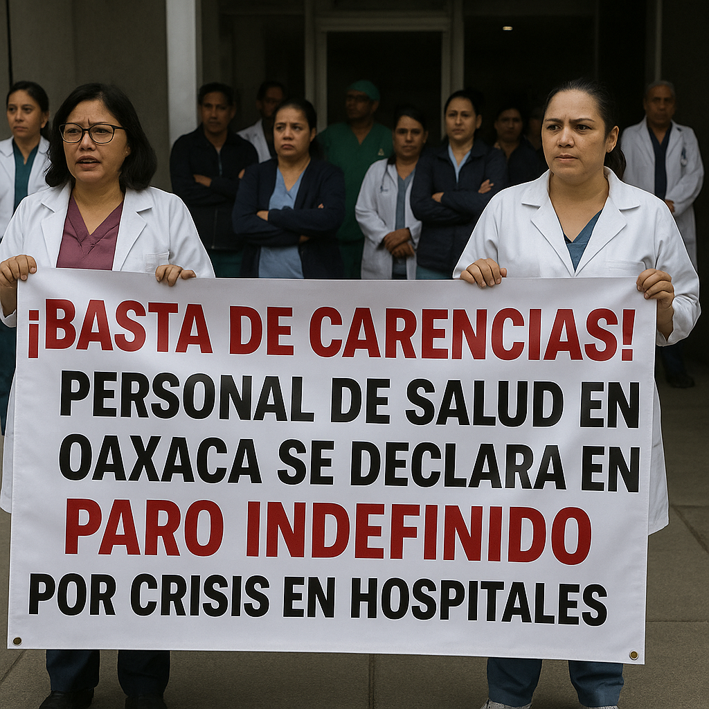 ¡Basta de carencias! Personal de salud en Oaxaca se declara en paro indefinido por crisis en hospitales ¡Basta de carencias! Personal de salud en Oaxaca se declara en paro indefinido por crisis en hospitales