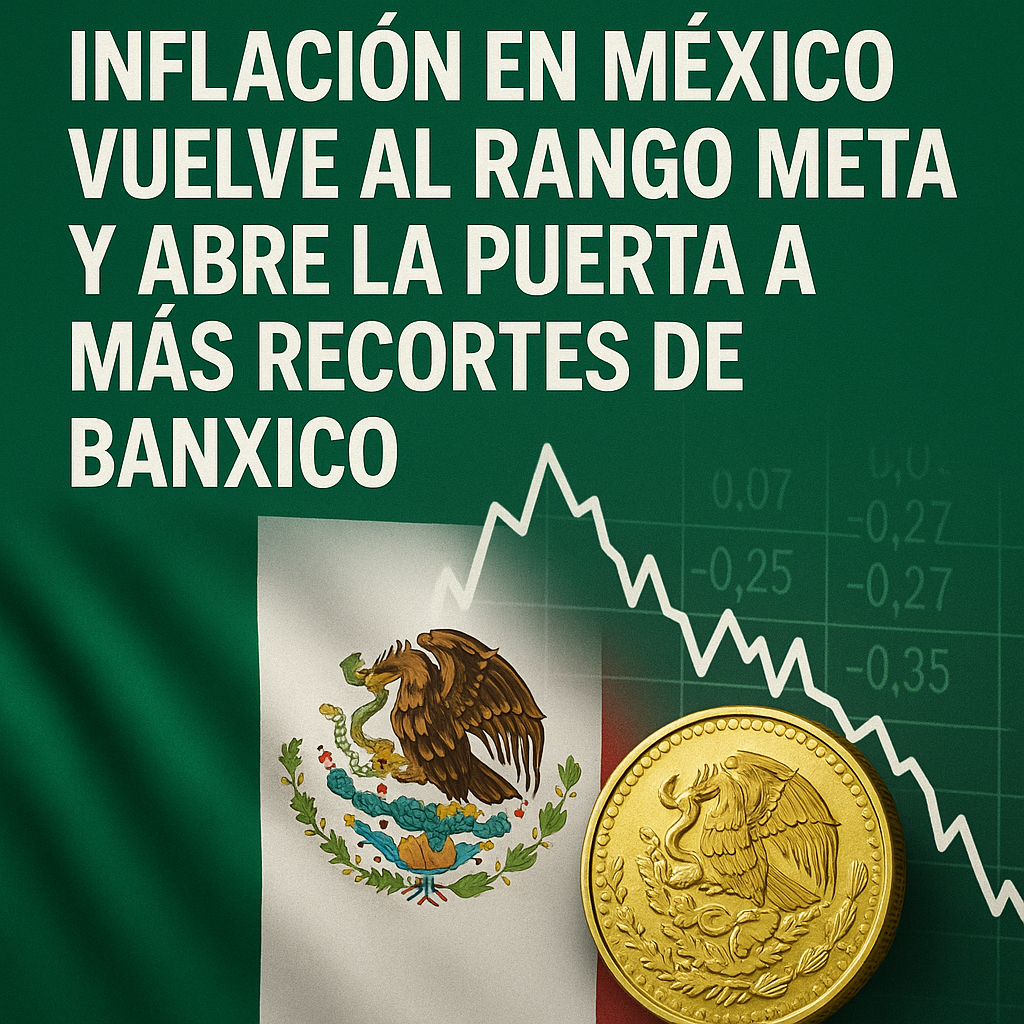 Inflación en México vuelve al rango meta y abre la puerta a más recortes de Banxico Inflación en México vuelve al rango meta y abre la puerta a más recortes de Banxico
