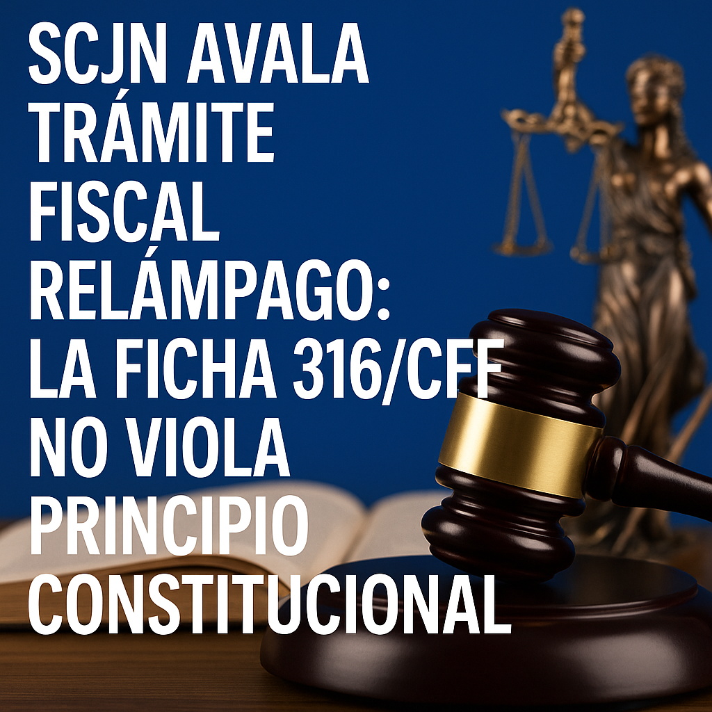 SCJN Avala Trámite Fiscal Relámpago: La Ficha 316/CFF No Viola Principio Constitucional SCJN Avala Trámite Fiscal Relámpago: La Ficha 316/CFF No Viola Principio Constitucional