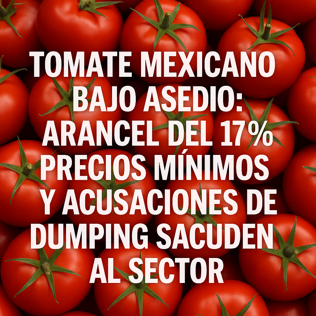 Tomate mexicano bajo asedio: arancel del 17 %, precios mínimos y acusaciones de dumping sacuden al sector Tomate mexicano bajo asedio: arancel del 17 %, precios mínimos y acusaciones de dumping sacuden al sector