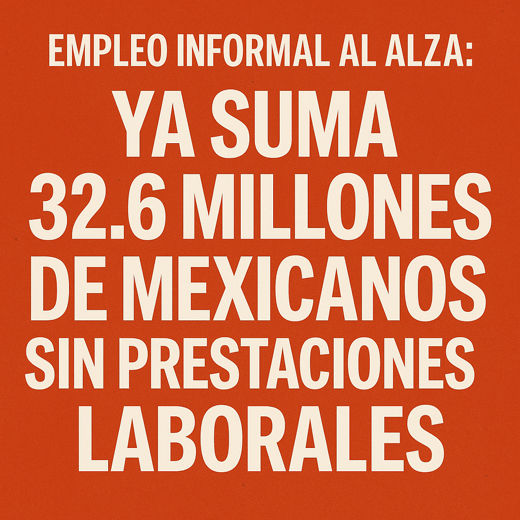 Empleo informal al alza: ya suma 32.6 millones de mexicanos sin prestaciones laborales Empleo informal al alza: ya suma 32.6 millones de mexicanos sin prestaciones laborales