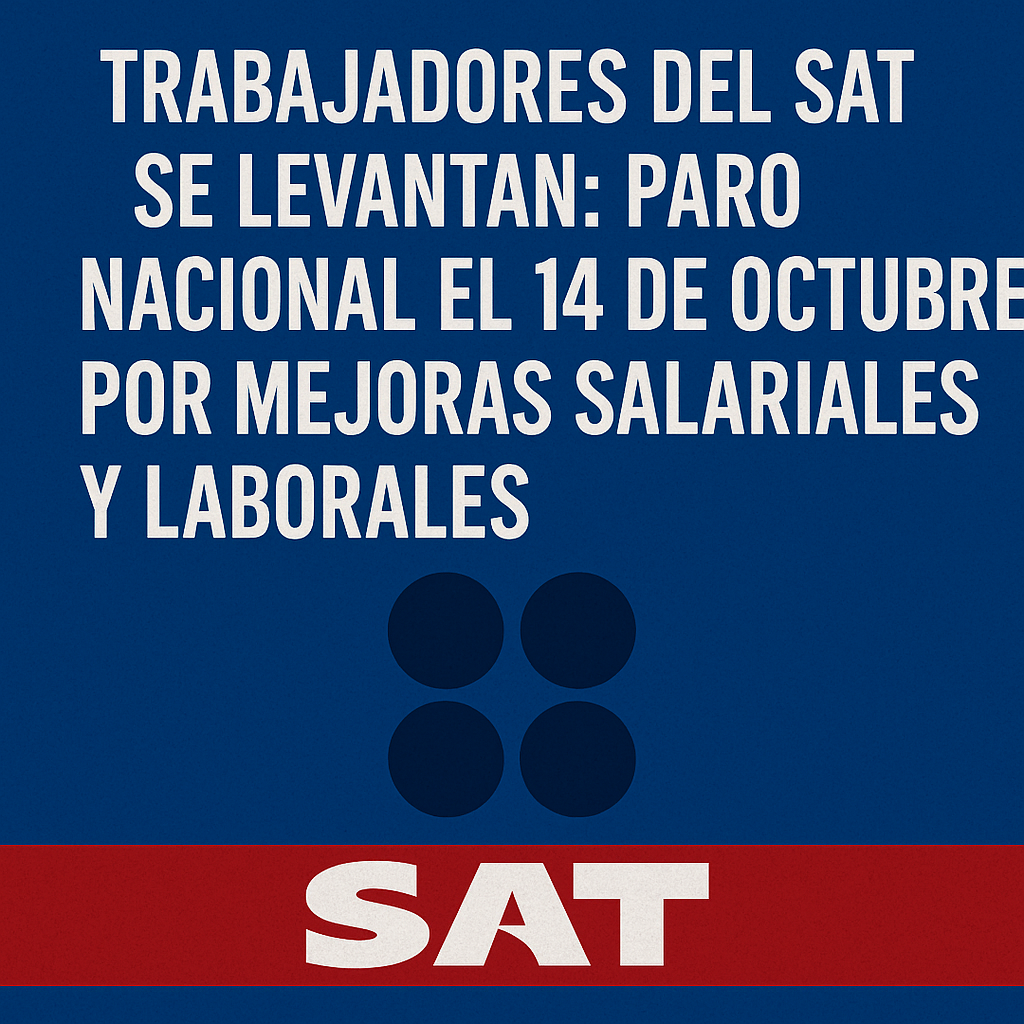 Trabajadores del SAT se levantan: paro nacional el 14 de octubre por mejoras salariales y laborales Trabajadores del SAT se levantan: paro nacional el 14 de octubre por mejoras salariales y laborales