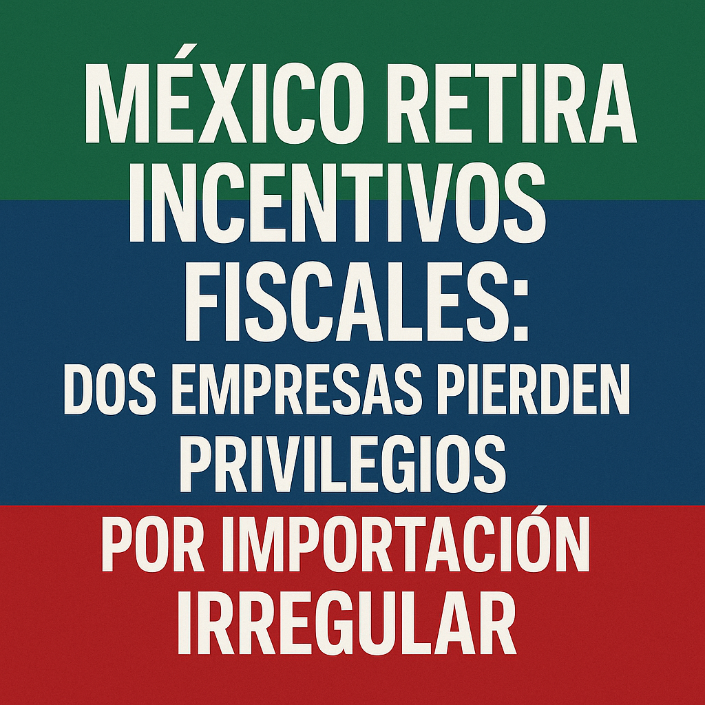 México retira incentivos fiscales: dos empresas pierden privilegios por importación irregular México retira incentivos fiscales: dos empresas pierden privilegios por importación irregular