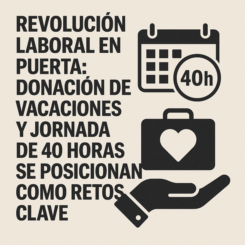 Revolución laboral en puerta: donación de vacaciones y jornada de 40 horas se posicionan como retos clave Revolución laboral en puerta: donación de vacaciones y jornada de 40 horas se posicionan como retos clave