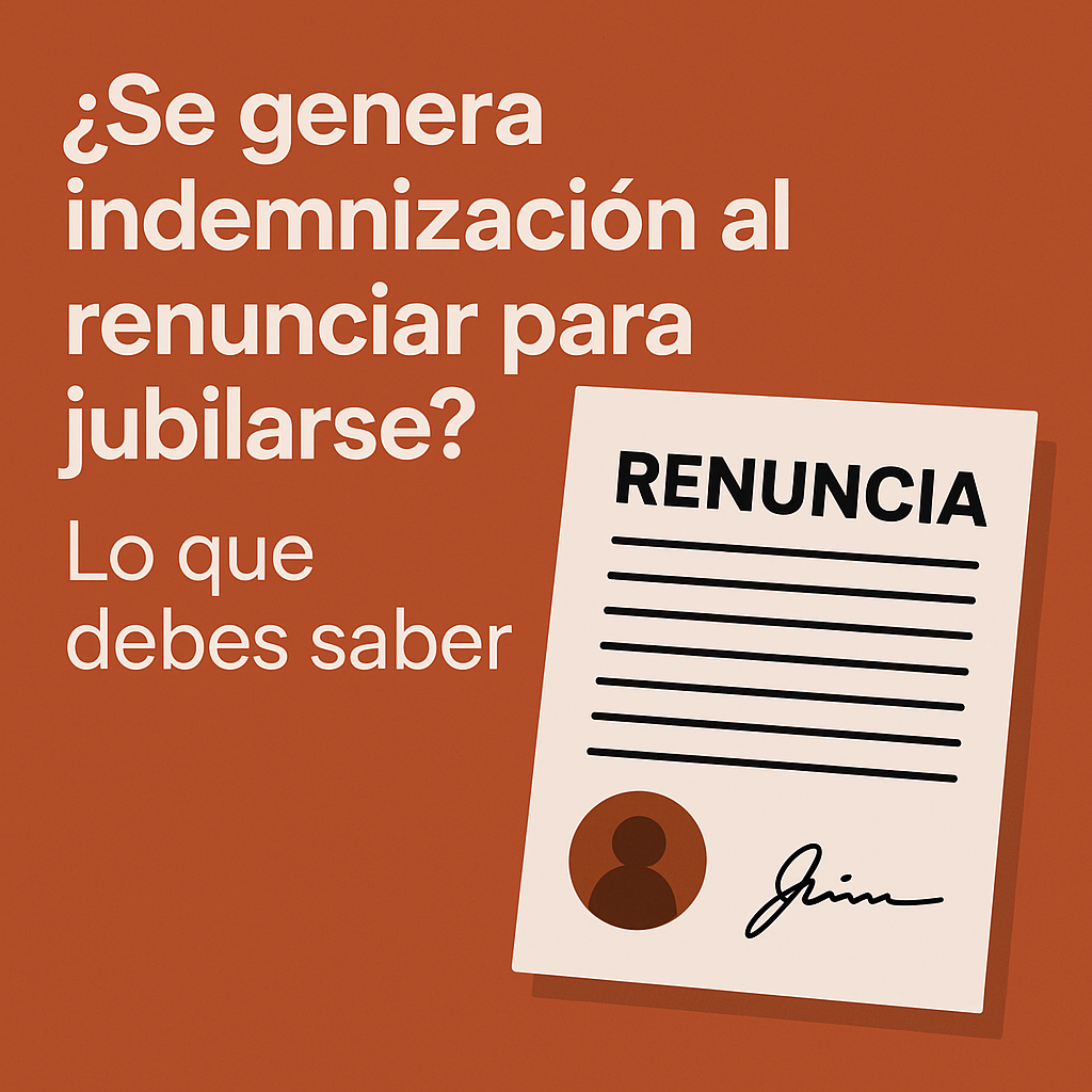 ¿Se genera indemnización al renunciar para jubilarse? Lo que debes saber