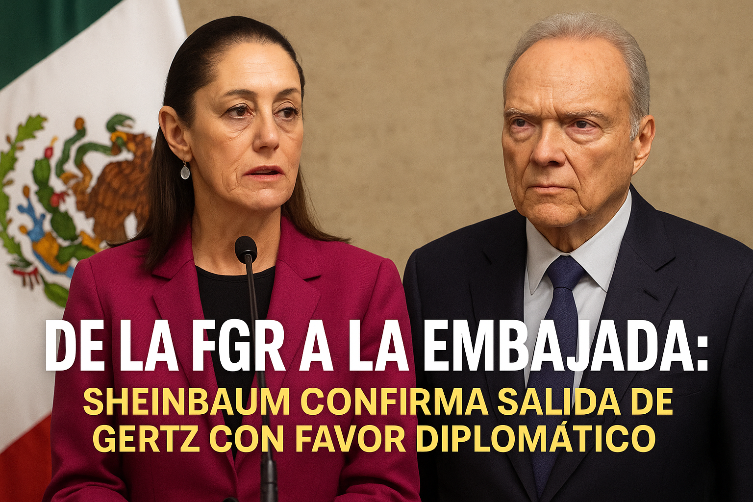 De la FGR a la Embajada: Sheinbaum confirma salida de Gertz con favor diplomático