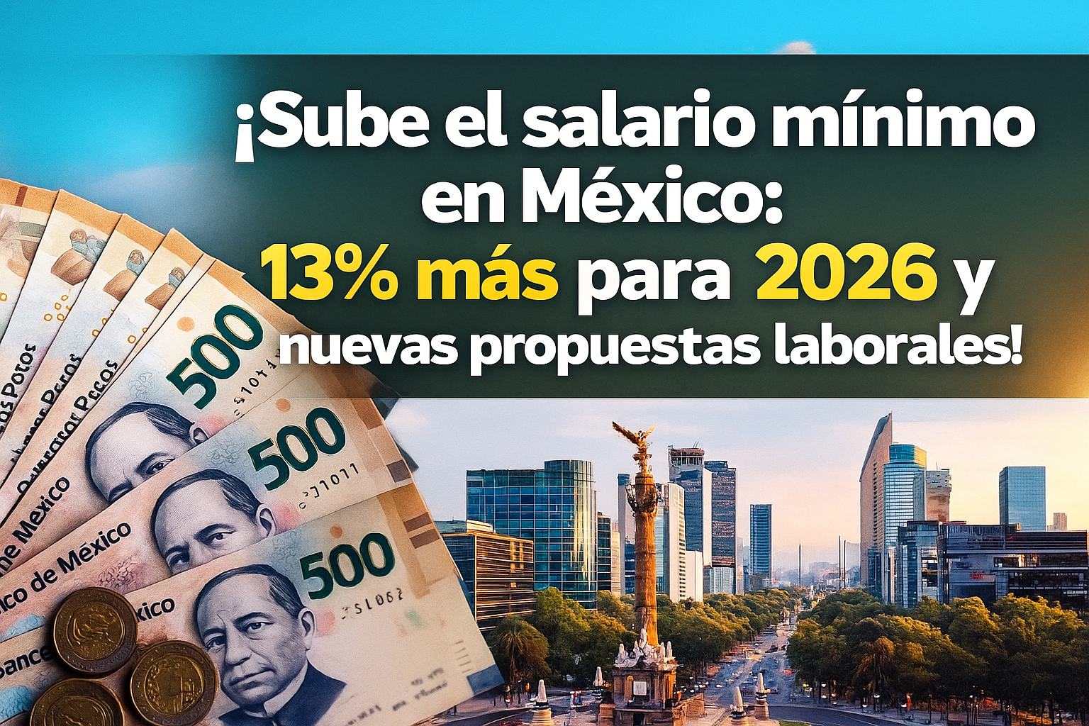 ¡Sube el salario mínimo en México: 13% más para 2026 y nuevas propuestas laborales!