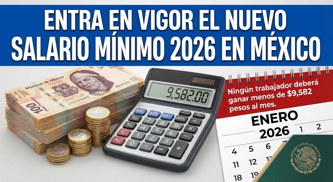 Entra en vigor el nuevo salario mínimo 2026 en México: ningún trabajador deberá ganar menos de 9,582 pesos al mes
