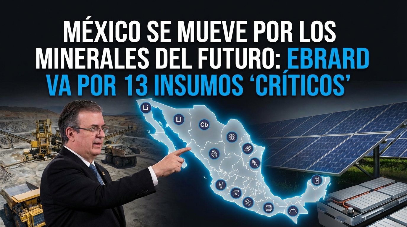 México se mueve por los minerales del futuro: Ebrard va por 13 insumos “críticos”