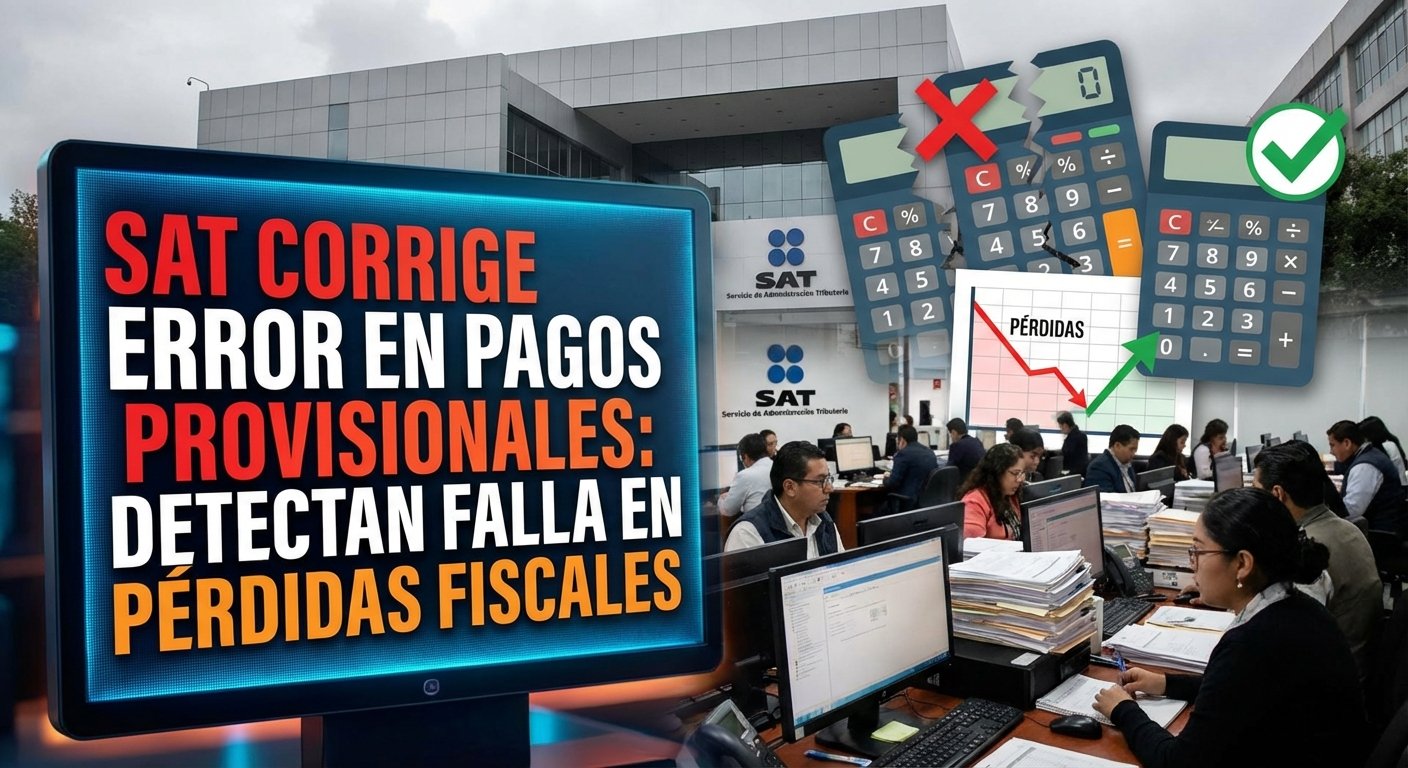  SAT corrige error en pagos provisionales: detectan falla en pérdidas fiscales