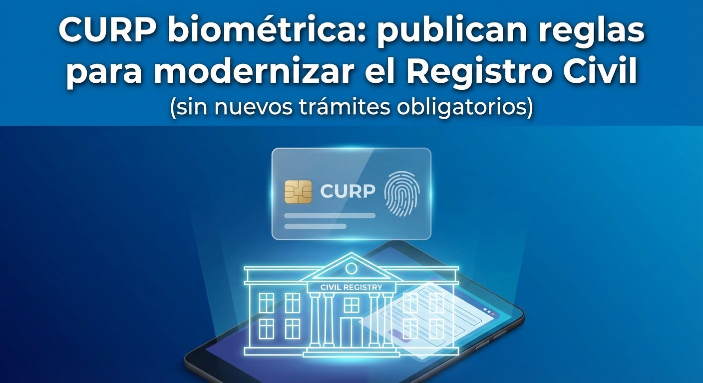 CURP biométrica: publican reglas para modernizar el Registro Civil (sin nuevos trámites obligatorios)