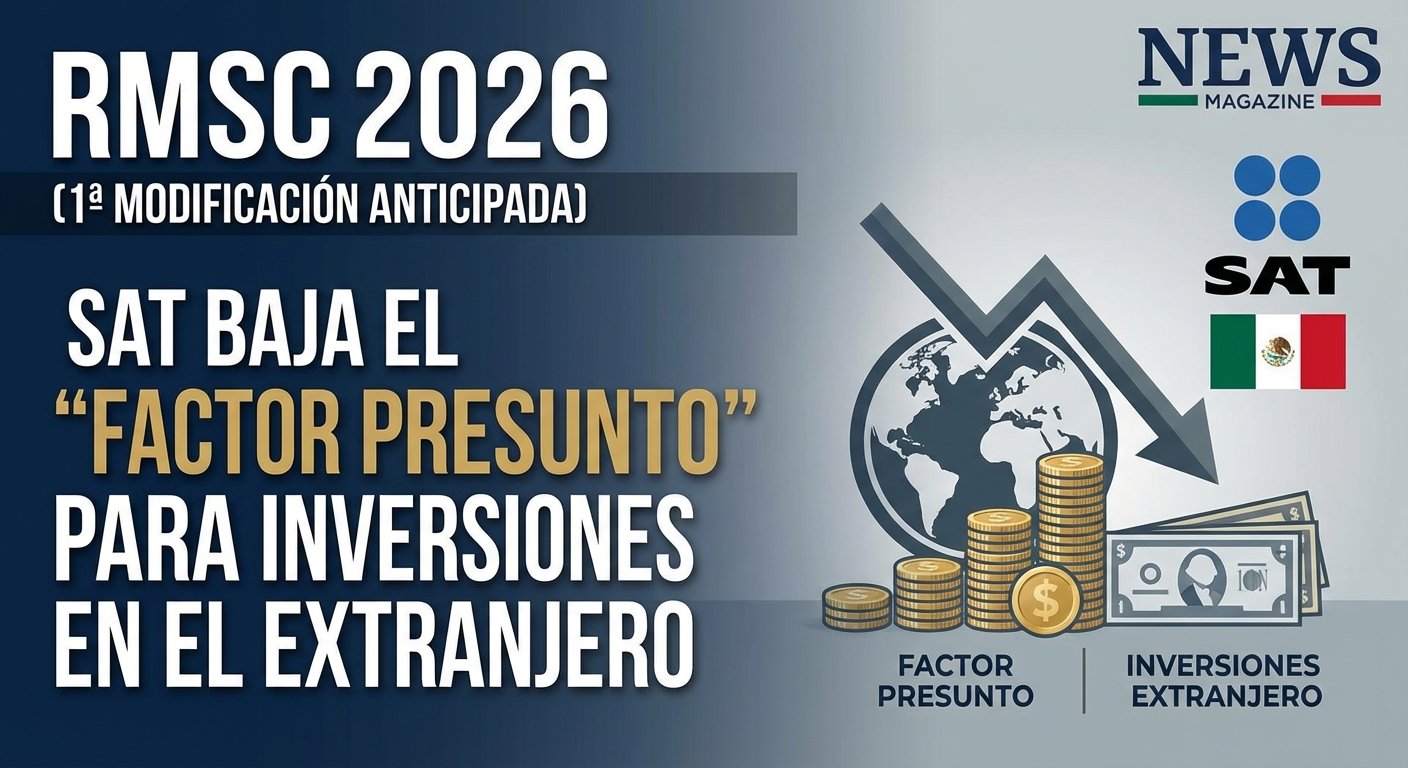 RMISC 2026 (1ª modificación anticipada): SAT baja el “factor presunto” para inversiones en el extranjero