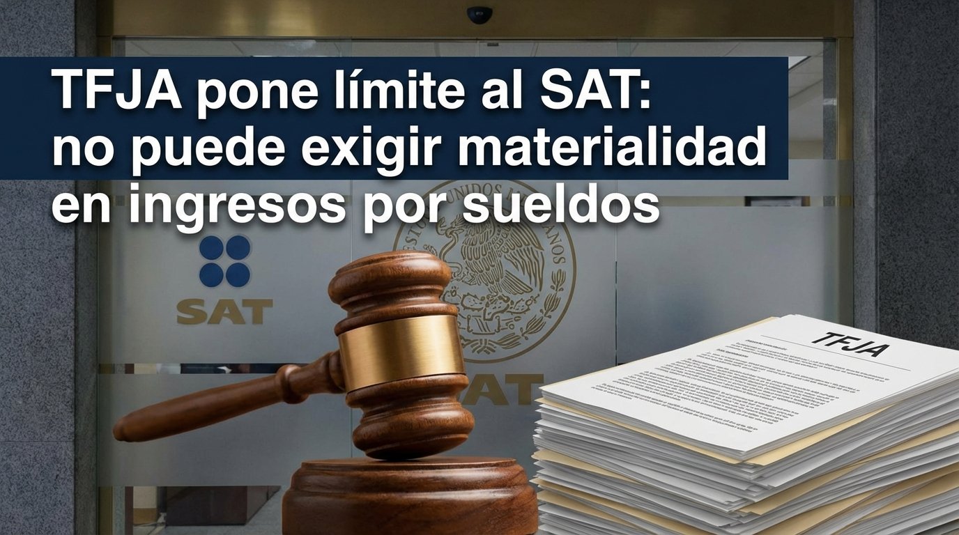 TFJA pone límite al SAT: no puede exigir materialidad en ingresos por sueldos