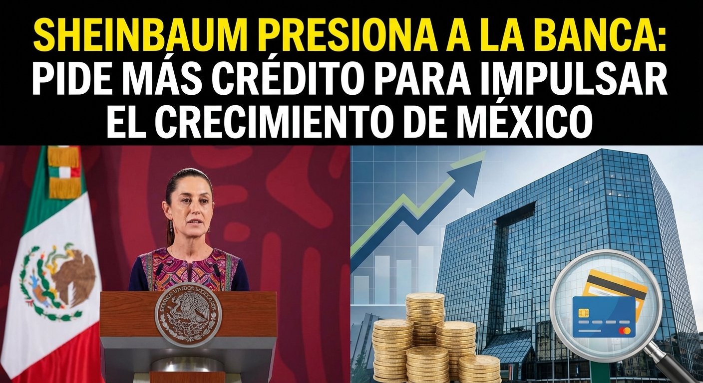 Sheinbaum presiona a la banca: pide más crédito para impulsar el crecimiento de México Sheinbaum presiona a la banca: pide más crédito para impulsar el crecimiento de México