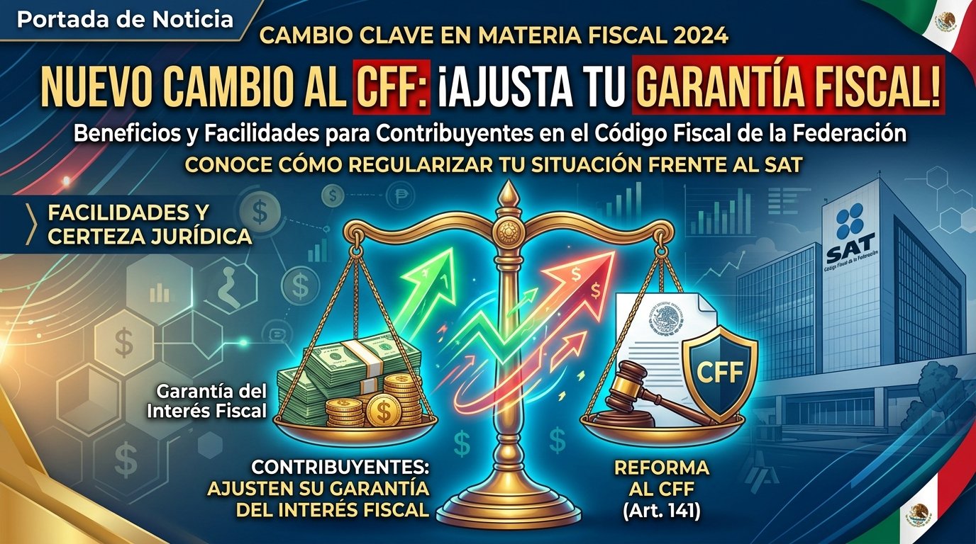 Nuevo cambio al CFF: contribuyentes podrán ajustar la garantía del interés fiscal