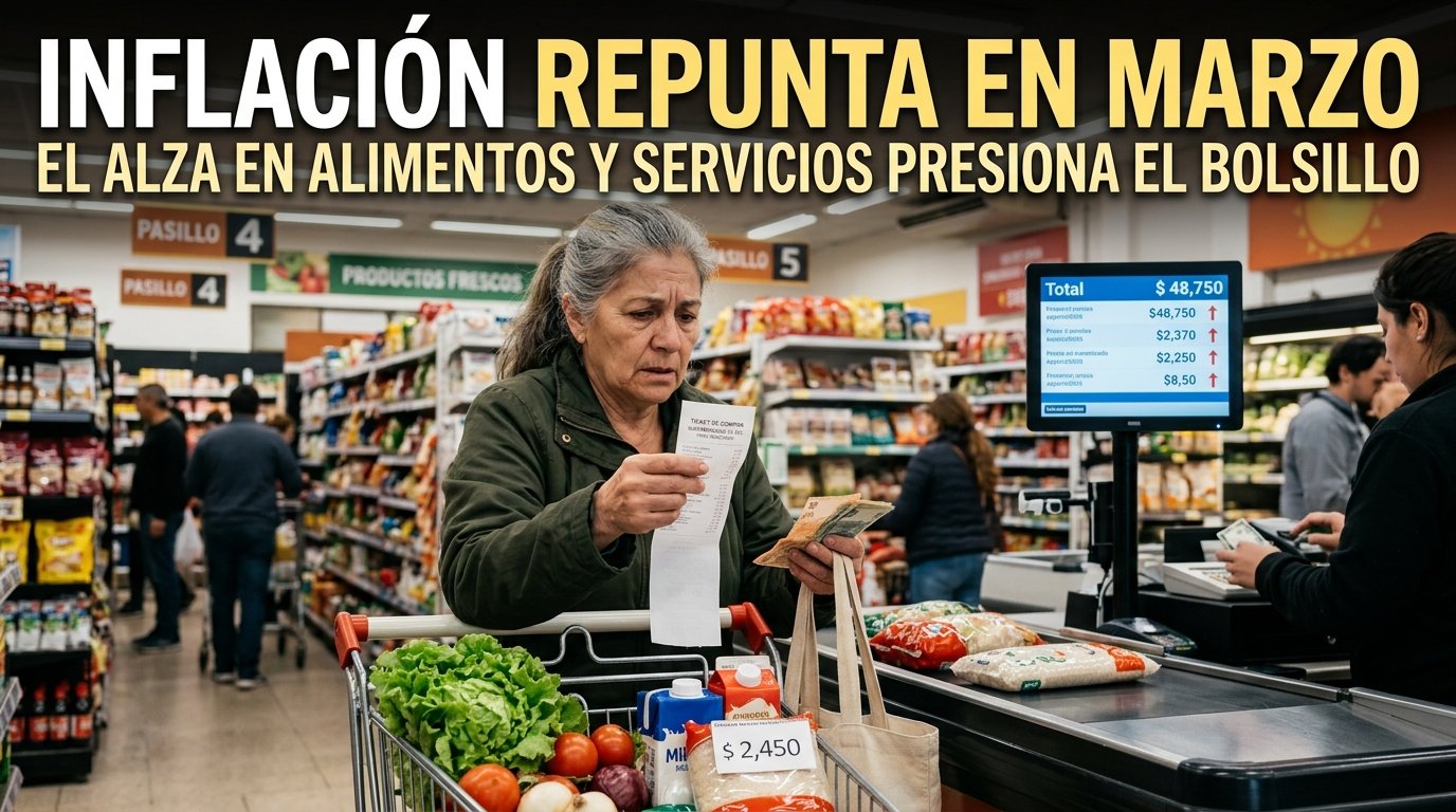 Inflación repunta en marzo: el alza en alimentos y servicios presiona el bolsillo Inflación repunta en marzo: el alza en alimentos y servicios presiona el bolsillo