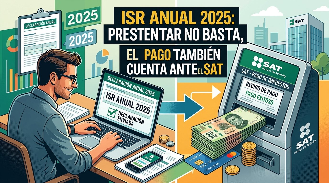 ISR anual 2025: presentar no basta, el pago también cuenta ante el SAT ISR anual 2025: presentar no basta, el pago también cuenta ante el SAT
