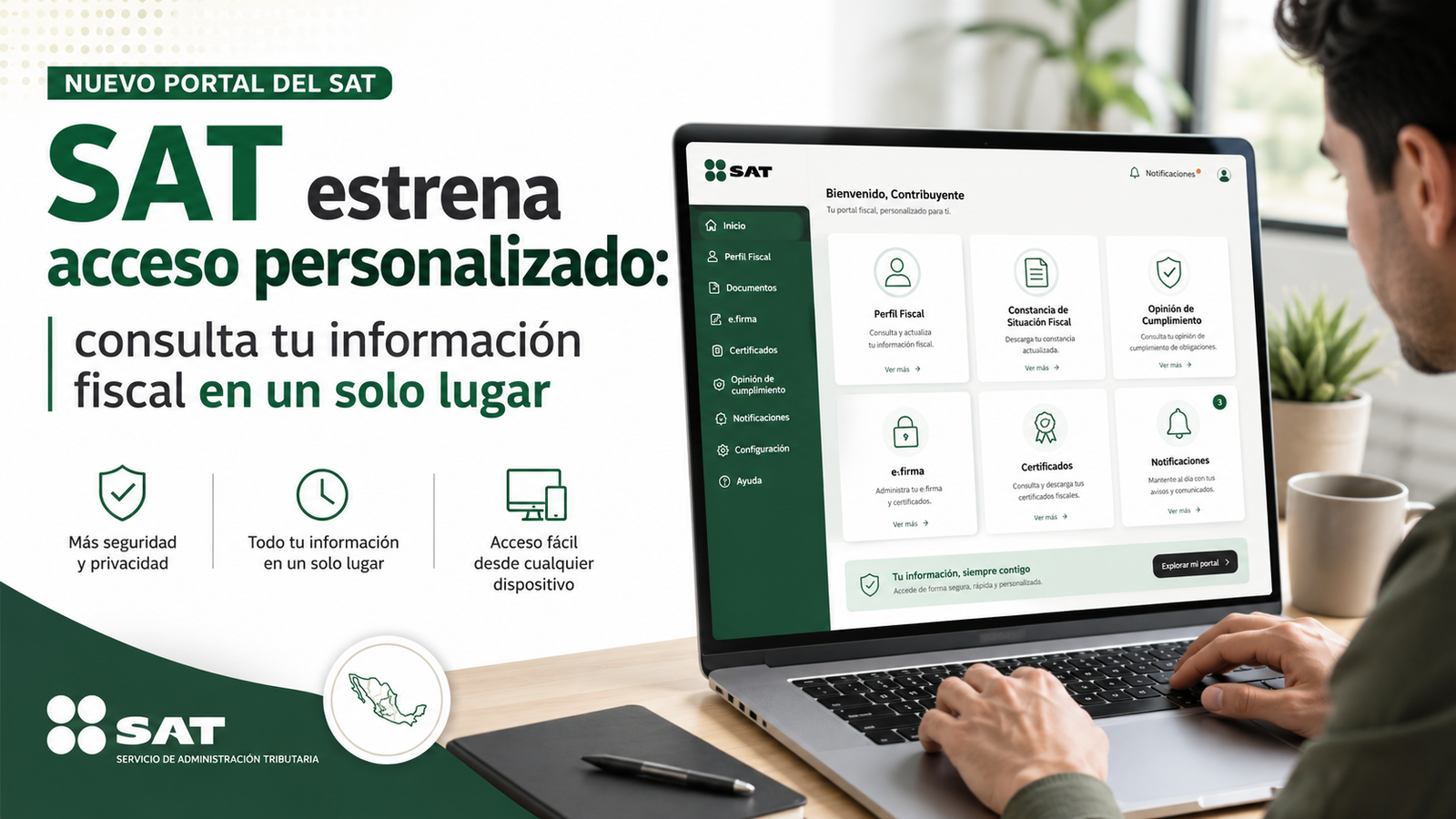 SAT estrena acceso personalizado: consulta tu información fiscal en un solo lugar SAT estrena acceso personalizado: consulta tu información fiscal en un solo lugar