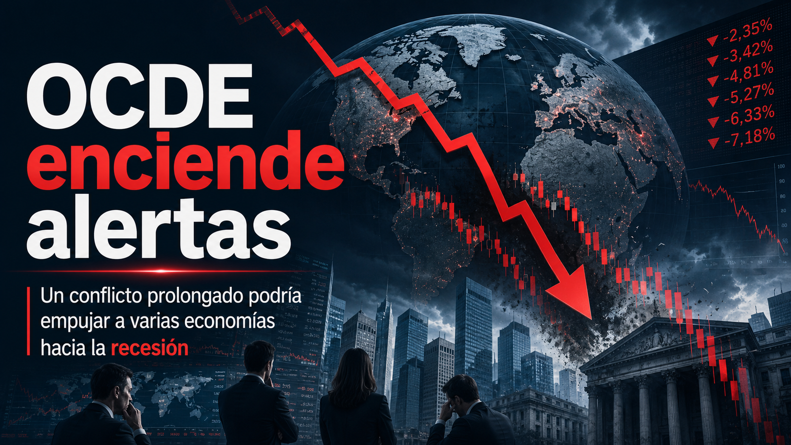 OCDE enciende alertas: un conflicto prolongado podría empujar a varias economías hacia la recesión OCDE enciende alertas: un conflicto prolongado podría empujar a varias economías hacia la recesión