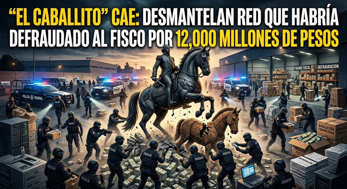 “El Caballito” cae: desmantelan red que habría defraudado al fisco por 12,000 millones de pesos “El Caballito” cae: desmantelan red que habría defraudado al fisco por 12,000 millones de pesos