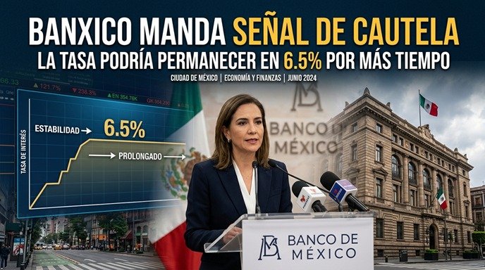 Banxico manda señal de cautela: la tasa podría permanecer en 6.5% por más tiempo Banxico manda señal de cautela: la tasa podría permanecer en 6.5% por más tiempo