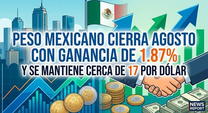 Peso mexicano cierra agosto con ganancia de 1.87% y se mantiene cerca de 17 por dólar Peso mexicano cierra agosto con ganancia de 1.87% y se mantiene cerca de 17 por dólar