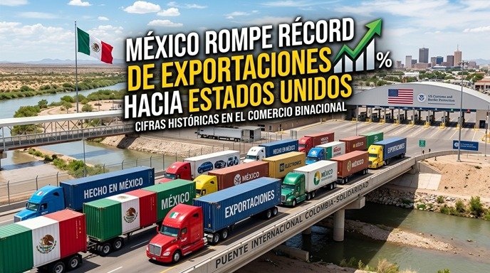 México rompe récord de exportaciones hacia Estados Unidos México rompe récord de exportaciones hacia Estados Unidos