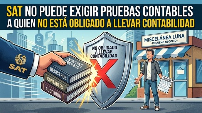 SAT no puede exigir pruebas contables a quien no está obligado a llevar contabilidad SAT no puede exigir pruebas contables a quien no está obligado a llevar contabilidad