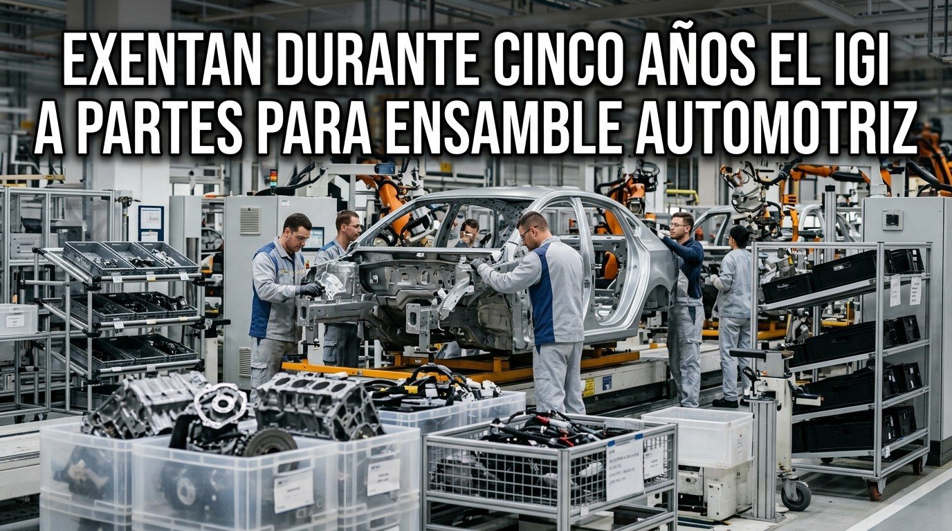 Exentan durante cinco años el IGI a partes para ensamble automotriz
